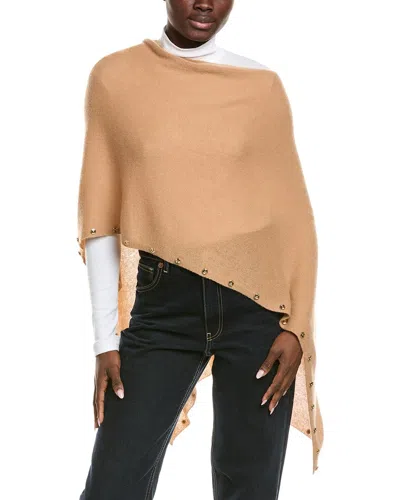 Hannah Rose Gold Button Cashmere Topper In Brown