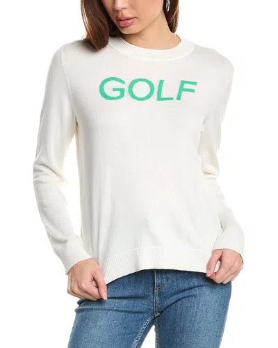 Hannah Rose Golf Intarsia Cashmere-blend Sweater In White