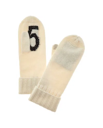 Hannah Rose Hi-5 Intarsia Cashmere Mittens In Yellow