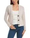 HANNAH ROSE HONEYCOMB KNIT WOOL & CASHMERE-BLEND CARDIGAN