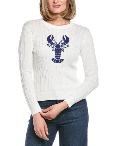 Hannah Rose Intarsia Cashmere-blend Sweater In White