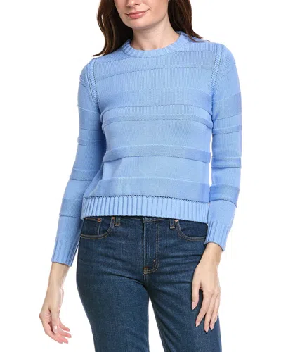 Hannah Rose Jessie Textured Stripe Pullover In Blue