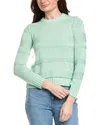 Hannah Rose Jessie Textured Stripe Pullover In Green