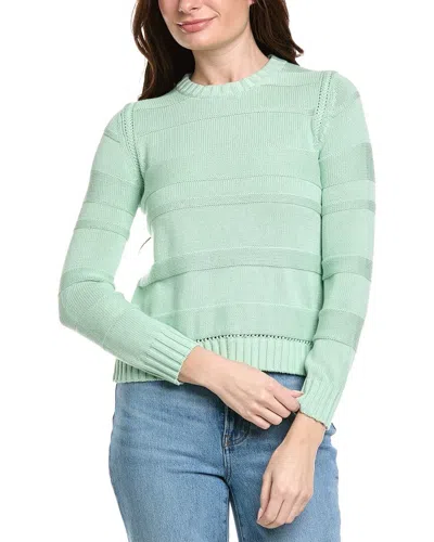 Hannah Rose Jessie Textured Stripe Pullover In Green