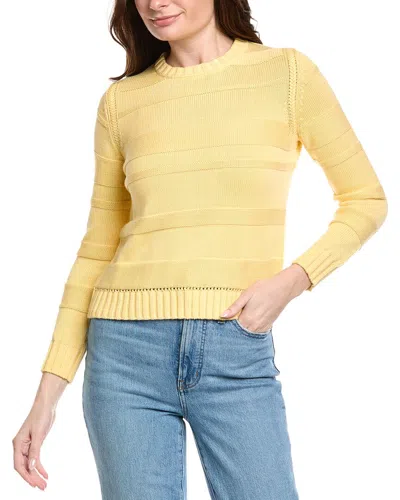 Hannah Rose Jessie Textured Stripe Pullover In Yellow