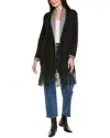 Hannah Rose Long Fringe Cashmere-blend Cardigan In Black