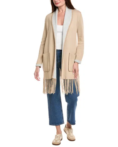 Hannah Rose Long Fringe Cashmere-blend Cardigan In Neutral