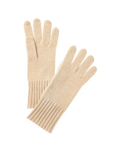 Hannah Rose Lurex Cashmere Gloves In Beige
