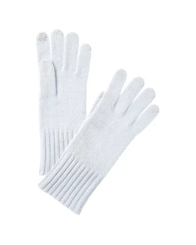 Hannah Rose Lurex Cashmere Gloves In Blue