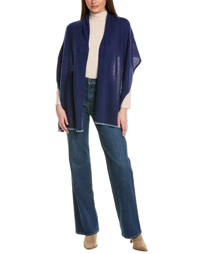 Hannah Rose Luxe Mini Cashmere Travel Wrap In Blue