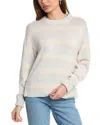 Hannah Rose Marled Stripe Cashmere-blend Sweater In Brown