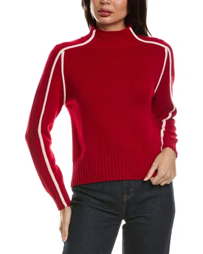 Hannah Rose Merino Wool Funnel Neck Sweater In Red