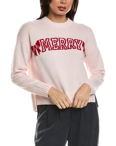 Hannah Rose Merino Wool Merry Crewneck Sweater In Pink