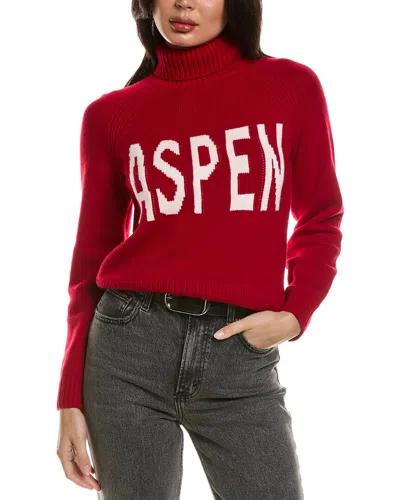 Hannah Rose Merino Wool Stowe Raglan Turtleneck Sweater In Red