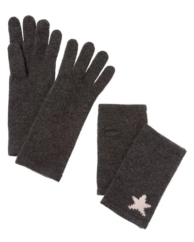 HANNAH ROSE HANNAH ROSE MINI STAR INTARSIA 3-IN-1 CASHMERE GLOVES
