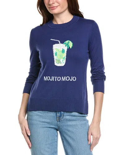 Hannah Rose Mojito Mojo Cashmere-blend Sweater In Blue