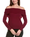 Hannah Rose Off-the-shoulder Cashmere-blend Pullover In Red