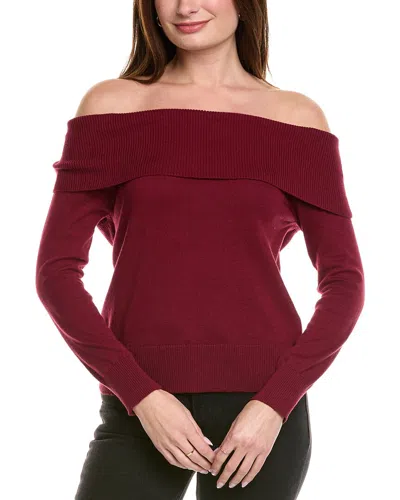 Hannah Rose Off-the-shoulder Cashmere-blend Pullover In Red
