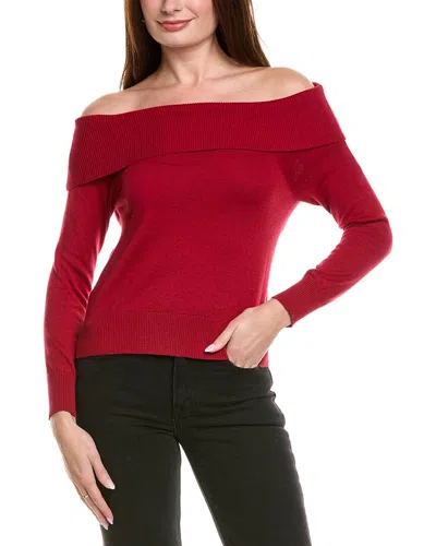 Hannah Rose Off-the-shoulder Cashmere-blend Pullover In Burgundy