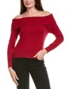 Hannah Rose Off-the-shoulder Cashmere-blend Pullover In Burgundy