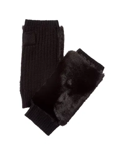 HANNAH ROSE OPEN TOP CASHMERE MITTENS