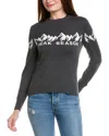 Hannah Rose Peak Season Intarsia Cashmere-blend Pullover In Gray