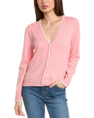 Hannah Rose Pearl Button Trimmed Cashmere-blend Cardigan In Pink