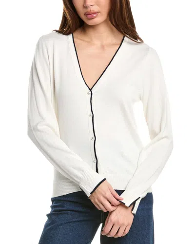 Hannah Rose Pearl Button Trimmed Cashmere-blend Cardigan In White