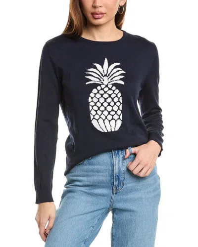 HANNAH ROSE PINEAPPLE INTARSIA CASHMERE-BLEND SWEATER