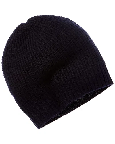 Hannah Rose Plush Waffle Stitch Cashmere Beanie In Blue