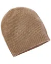 Hannah Rose Plush Waffle Stitch Cashmere Beanie In Brown