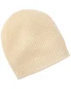 Hannah Rose Plush Waffle Stitch Cashmere Beanie In White