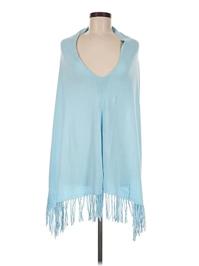 Pre-owned Hannah Rose Poncho In Blue