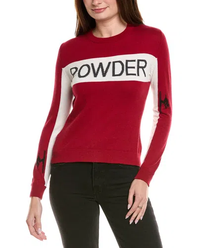 Hannah Rose Powder Intarsia Crewneck Cashmere-blend Sweater In Red