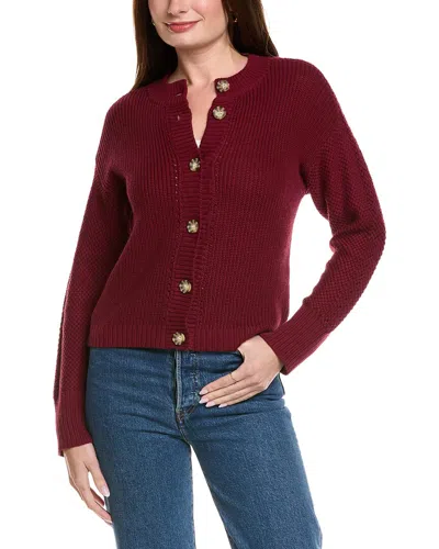 Hannah Rose Priscilla Cashmere-blend Cardigan In Burgundy