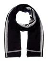 Hannah Rose Rainbow Stripe Cashmere Scarf In Black