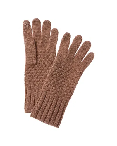 Hannah Rose Raised Diamond Stitch Cashmere Gloves In Pink