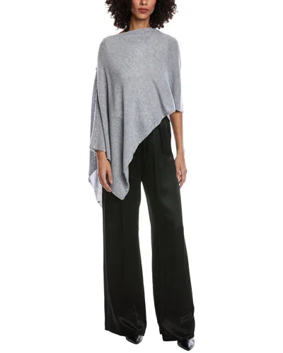 Hannah Rose Rhinestone Cashmere Topper In Gray