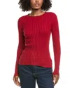 Hannah Rose Rib Crewneck Cashmere-blend Sweater In Multi