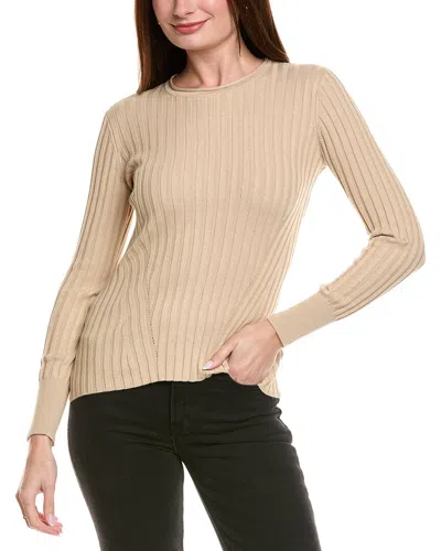 HANNAH ROSE RIB CREWNECK CASHMERE-BLEND SWEATER