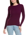 Hannah Rose Rib Crewneck Cashmere-blend Sweater In Multi
