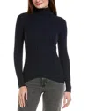 Hannah Rose Rib Turtleneck Cashmere-blend Sweater In Blue