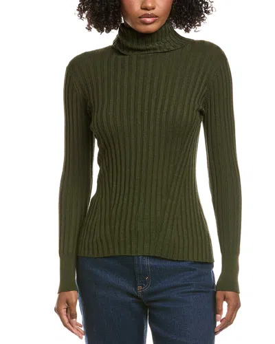 Hannah Rose Rib Turtleneck Cashmere-blend Sweater In Gray