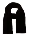 Hannah Rose Ribbed Cashmere Scarf In Black