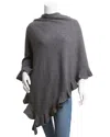 Hannah Rose Ruffle Cashmere Topper In Grey