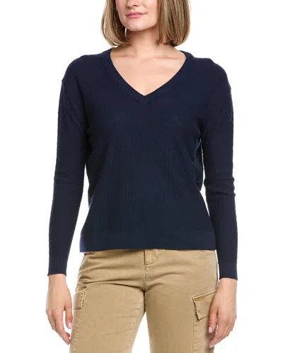 Hannah Rose Savannah Linen-blend Sweater In Blue