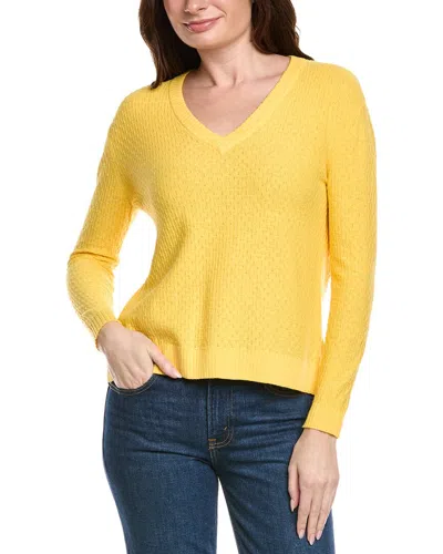 Hannah Rose Savannah Texture Linen-blend Sweater In Yellow