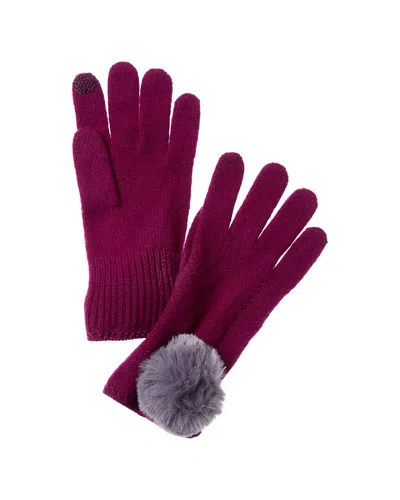 Hannah Rose Scallop Cashmere Gloves In Blue
