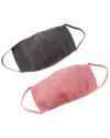 Hannah Rose Set Of 2 Cashmere-blend Face Masks In Pink