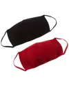 Hannah Rose Set Of 2 Cashmere-blend Face Masks In Red